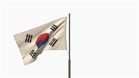 Animated South Korea Flag 3D Model - TurboSquid 1795081