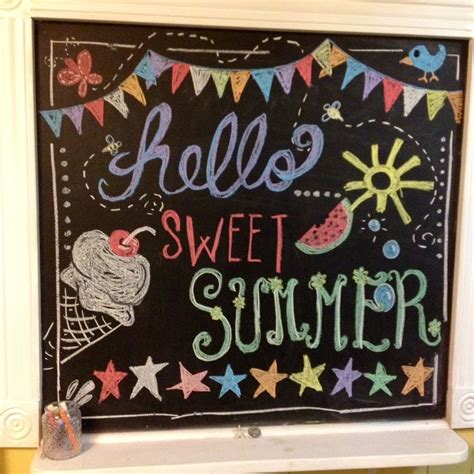 Summertime chalkboard | Summer chalkboard, Chalkboard wall art, Summer ...