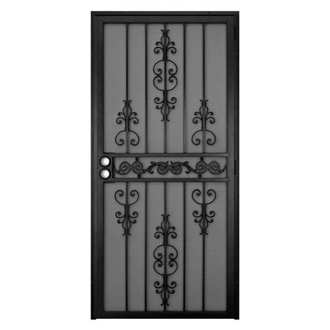 Unique Home Designs 36 in. x 80 in. El Dorado Black Surface Mount Outswing Steel Security Door ...