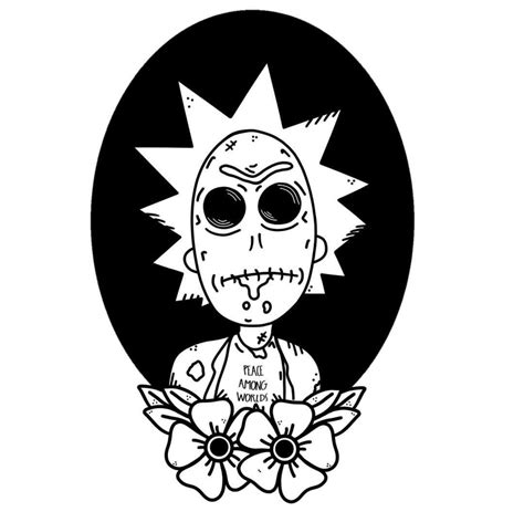 R Rick And Morty, Rick And Morty Tattoo, Rick And Morty Drawing, Tattoo Outline Drawing, Outline ...