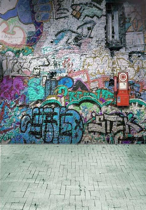 Graffiti Brick Wall Art Photography Backdrop F-2435 | Background for photography, Graffiti ...