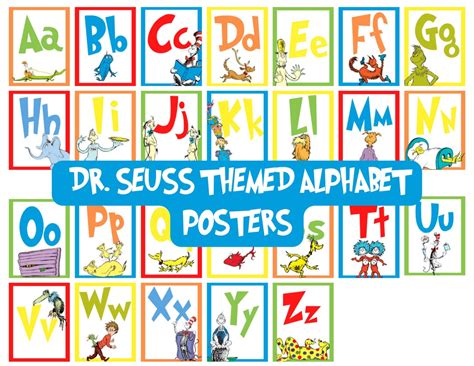 Dr Seuss Alphabet Posters Learn Your Abc's Alphabet Learning Signs ...