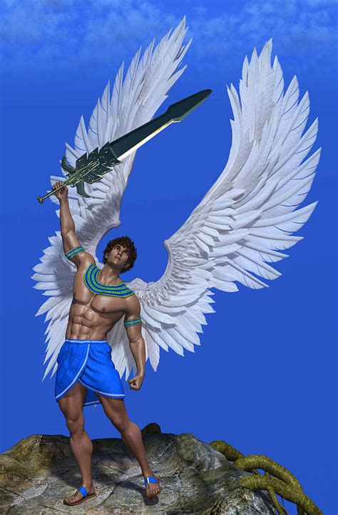 Angel with Sword 2 Digital Art by Barroa Artworks - Fine Art America