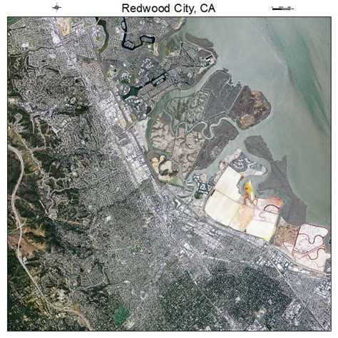 Aerial Photography Map of Redwood City, CA California