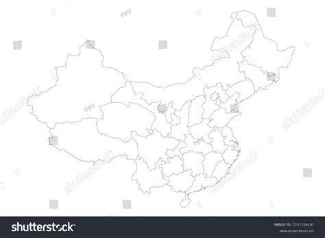 China Political Map Administrative Divisions Stock Vector (Royalty Free) 2251356181 | Shutterstock