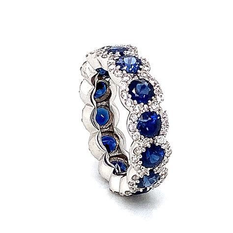 Eternity Band With Diamond and Blue Sapphire – LUCKY JEWELERS