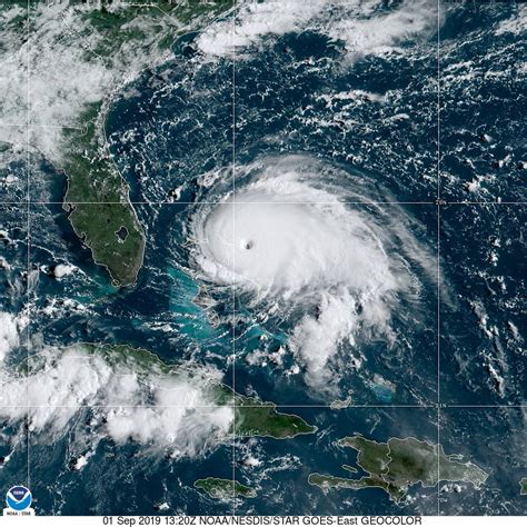 Catastrophic Category 5 Hurricane Dorian continuing to intensify ...