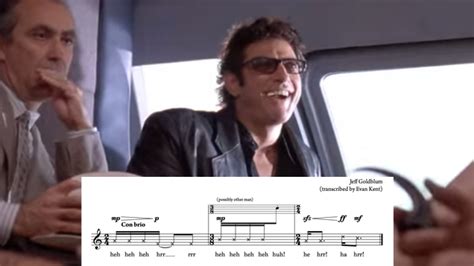 Jeff Goldblum's weird laugh from Jurassic Park transcribed into sheet music