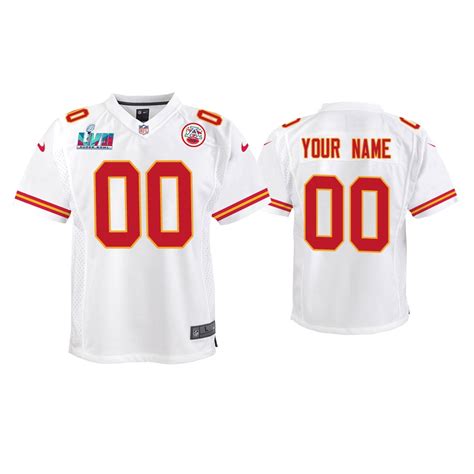 Youth Custom Kansas City Chiefs Super Bowl LVII White Game Jersey ...