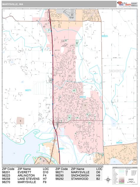 Marysville Washington Wall Map (Premium Style) by MarketMAPS - MapSales