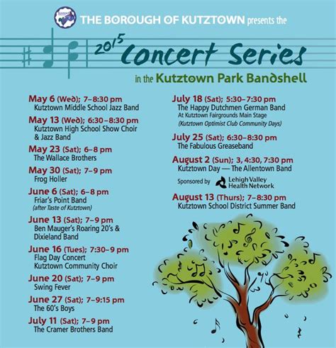 Kutztown Park Concerts | Concert, Family friendly event, Park