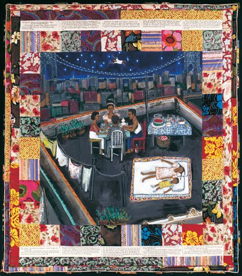 2.138 Faith Ringgold, "Tar Beach", 1988. Acrylic on canvas, bordered with printed, painted ...