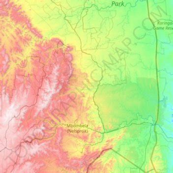 Ehlanzeni District Municipality topographic map, elevation, terrain