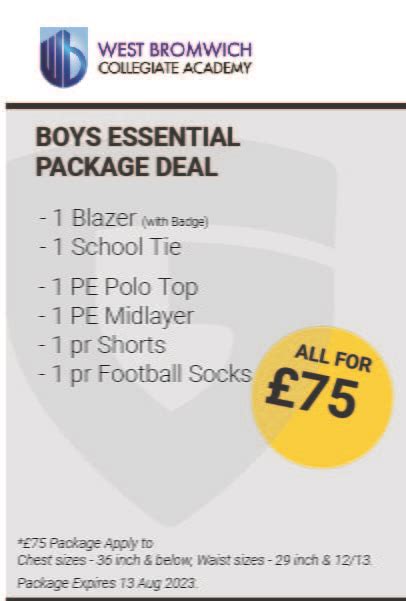 West Bromwich Collegiate Academy Boys Essential Uniform Package - Gogna Schoolwear and Sports