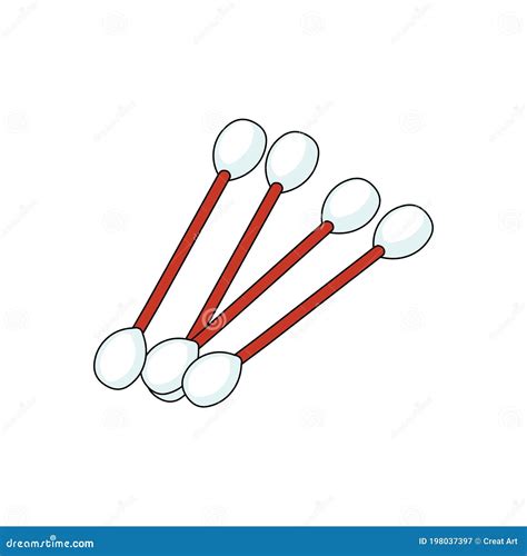 Cotton Bud Swabs Clip Art Vector Illustration Isolated Stock Vector ...