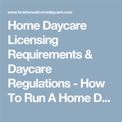 Home Daycare Licensing Requirements & Daycare Regulations - How To Run ...