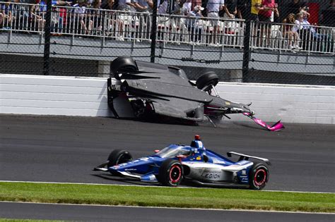 A crash at the Indy 500 sent a tire careening past the fan-packed ...