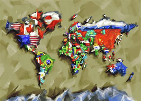 World Map Flags 2 Digital Art by Bekim M - Fine Art America