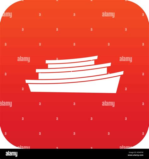 Wooden boat icon digital red Stock Vector Image & Art - Alamy