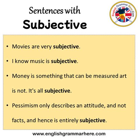 Sentences with Subjective, Subjective in a Sentence in English, Sentences For Subjective ...