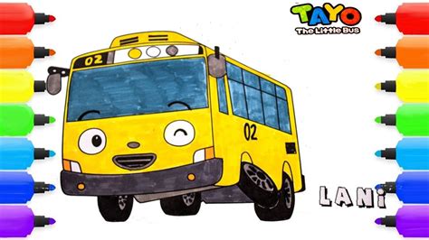 How To Draw Lani Bus | Tayo The Little Bus Coloring Pages - YouTube