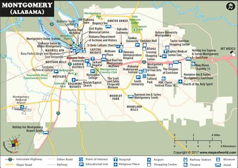 Montgomery Map | The Capital of Alabama | Map of Montgomery