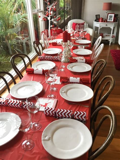 Table Setting for Christmas Lunch Stock Image - Image of event, beautiful: 114826007