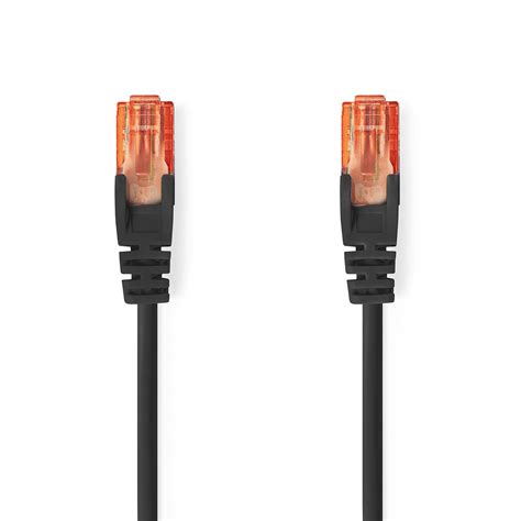 CAT6 Network Cable | RJ45 Male | RJ45 Male | U/UTP | 1.00 m | Round | PVC | Black | Envelope