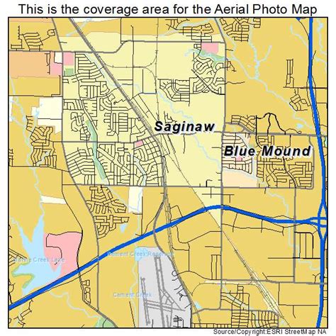 Aerial Photography Map of Saginaw, TX Texas