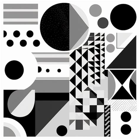 Premium AI Image | a black and white abstract painting of a geometric ...