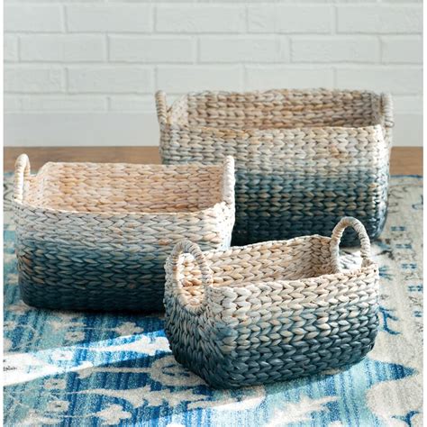 The Twillery Co. 3 Piece Woven Water Hyacinth Basket Set & Reviews | Wayfair