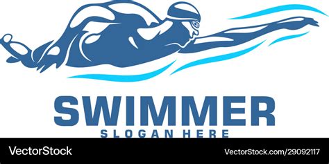 Swimming logo designs creative swimmer logo Vector Image