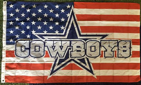 Dallas Cowboys Football Team Logo American Flag 3x5- W/ Grommets BLUE ...