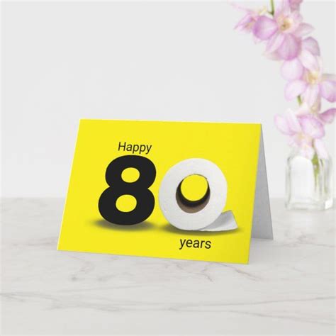 toilet paper roll 80th birthday card | Zazzle | 80th birthday cards ...