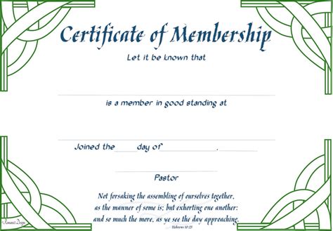 Church Membership Certificate PDF Printable | Etsy