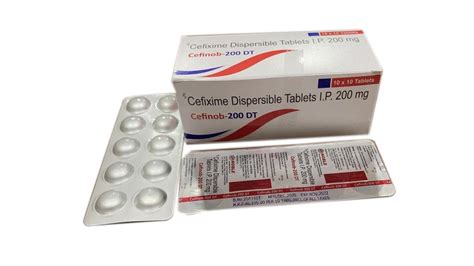 Noble Pharmaceuticals Cefixime Dispersible Tablets IP 200 mg, Rs 1050 /box | ID: 23272959833