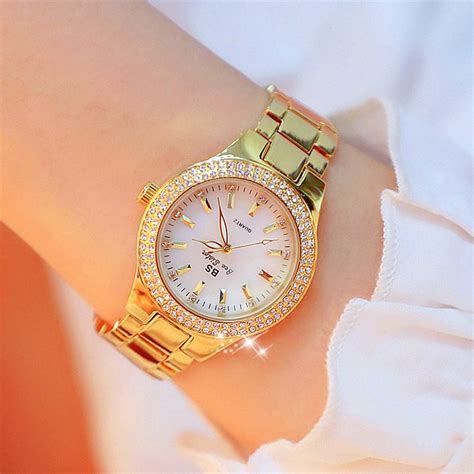 2020 Ladies Wrist Watches Dress Gold Watch Women Crystal Diamond ...