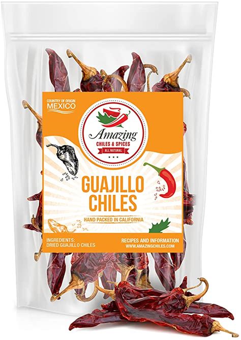 Amazon.com : Guajillo Chiles Peppers Dried Whole 5 oz – Natural and Premium. Great For Mexican ...