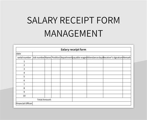 Salary Receipt Form Management Excel Template And Google Sheets File ...