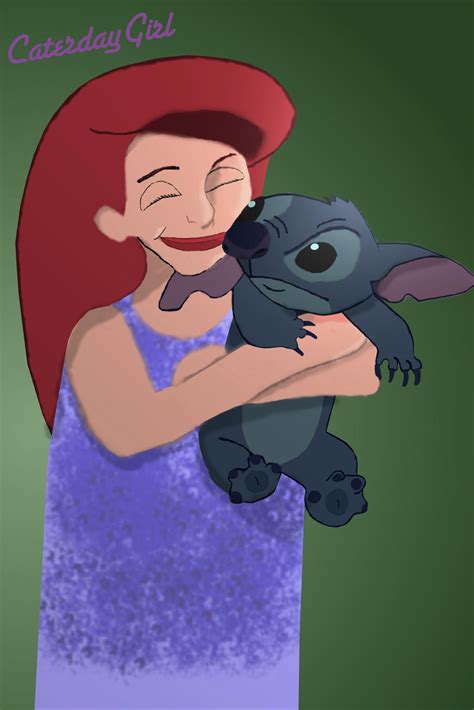 Stitch and Ariel by CaterdayGirl on deviantART