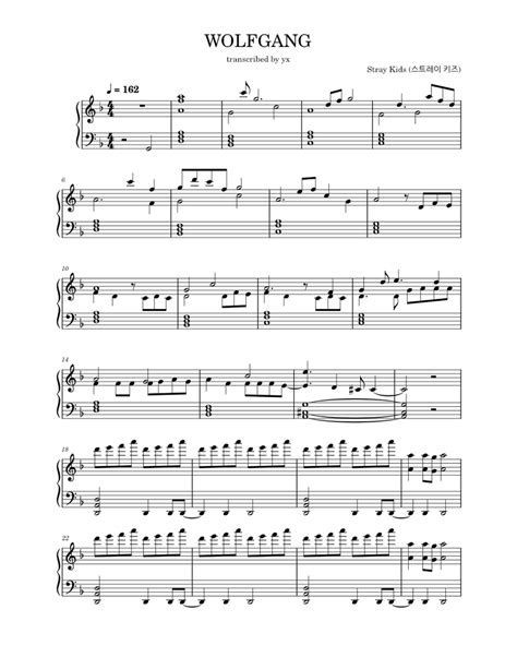 WOLFGANG – Stray Kids Sheet music for Piano (Solo) | Musescore.com