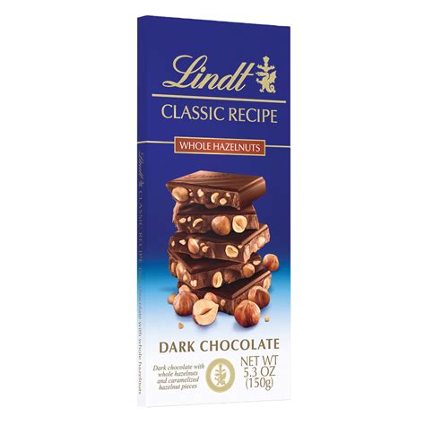 Lindt Classic Dark Chocolate Whole Hazelnut 5.3 oz Bar | Nassau Candy