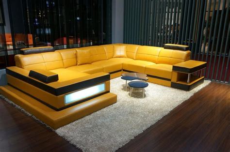 Bright Colored Leather Sofa | Modern sofa sectional, Leather sofa set, Leather sofa