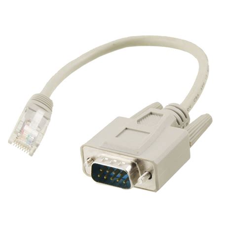 RS232 DB9 Male Connector to RJ45 Ethernet Adapter Cable Gray (OEM) in ...