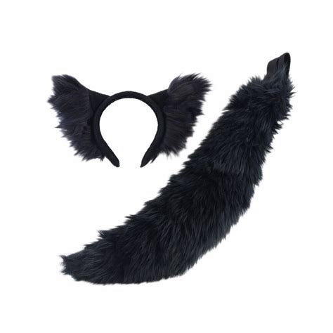 PAWSTAR Mini Wolf Ear & Tail Set - Furry Cosplay Halloween Costume Cat ...