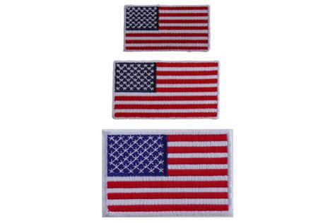 Small US Flag Patches White Border 3 Embroidered American Flags by ...