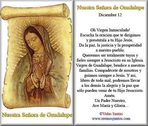 ® Blog Católico Gotitas Espirituales ®: ORACIÓN A LA VIRGEN DE GUADALUPE