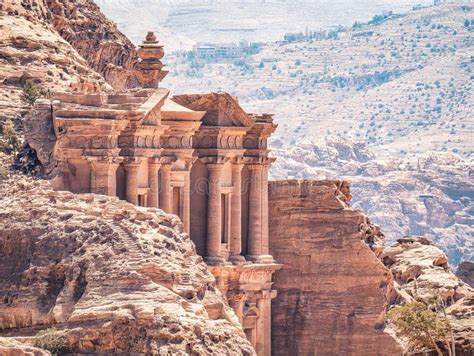 Ad Deir the Monastery, the Monumental Building Carved in Red Rock in the Ancient City of Petra ...