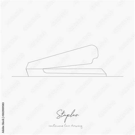 continuous line drawing. stapler. simple vector illustration. stapler ...