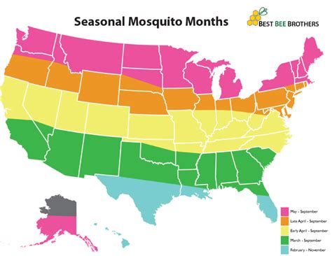 Mosquito Season Start & End Dates [Seasonality Map] | Best Bee Brother